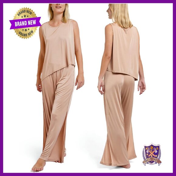Silky Cooling Pajama Set Moisture-Wicking Sleepwear Hot Sleepers